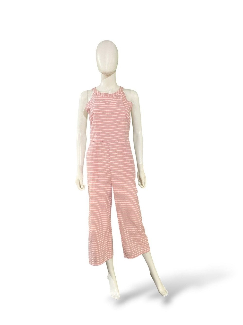 Pretty Garden Soft Pink Striped Jumpsuit, Small
